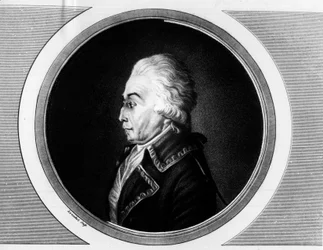 Nicolas Lucknerin (1722-1794) ranskalaisen Marechalin muotokuva. Kaiverrus "" Täydellinen kokoelma Ranskan vallankumouksen historiallisia maalauksia, kolme osaa.""" 1804.