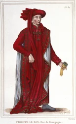 Muotokuva Philip III Hyvästä (1396-1467), Burgundin herttua, kaiverrus vuodelta 1830