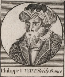 Muotokuva Philip I:stä (1060 - 1108), Ranskan kuningas - Philip I (1053-1108) Ranskan kuningas - kaiverrus Charles Constant Le Tellierin kirjasta "Instruction sur l