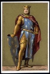 Muotokuva Philippe Augustesta taistelupuvussa - kromi, 1800-luvun loppu