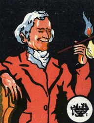 Muotokuva Philippe Lebonista (1767-1804) ranskalaisesta insinööristä ja kemististä, valokaasun keksijästä (Philippe le Bon (tai Lebon) ranskalainen insinööri) kromolitografia 1900-luvun alusta