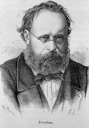 Ranskalaisen sosialistin Pierre Joseph Proudhonin (1809 - 1865) muotokuva - Henri Martinin "" L