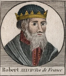 Robert I:n (n. 860-923), Länsi-Fransian kuninkaan muotokuva 922-923 - Robert I, Länsi-Fransian kuningas 922-923 - kaiverrus Charles Constant Le Tellierin "Instruction sur l