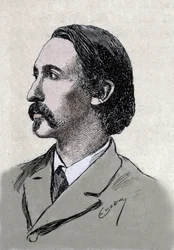 Muotokuva Robert Louis Stevensonista (1850-1894), brittiläisestä kirjailijasta