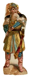 Tamerlanin (1336-1405) muotokuva (tai Timur Lang, "Timur ontuva"). Kromolitografia, 1800-luvun loppu.