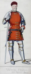 Vittore Pisanin muotokuva. Venetsialainen amiraali (1324-1380).