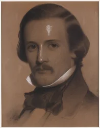 Muotokuva herrasmiehestä, noin 1850 (hiili ja liitu paperille)