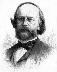 Muotokuva ranskalaisesta kirjailijasta ja kirjemiehestä Edouard Fournier (1819-1880).