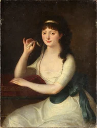 Genovan aristokraatin Luigia Pallavicinin (1772-1841) muotokuva Markiisi ja runoilijoiden museo Anonyymi maalaus. 1800-luvulla. Genes, Galleria d
