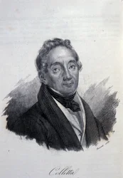 Italian isänmaalaisen ja historioitsija Pietro Collettan (1775-1831) muotokuva 1800-luvun kaiverrus