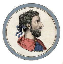 Rooman keisari Marc Aurelen muotokuva (Caesar Marcus Aurelius Antoninus Augustus) (121-180)
