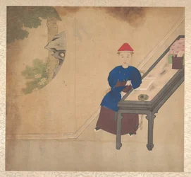 Perheenjäsenten muotokuvia, 1800-luvun puoliväli (yhdeksäntoista lehden albumi; tussi ja väri silkille)