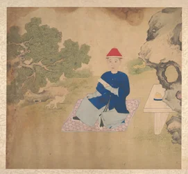 Perheenjäsenten muotokuvia, 1800-luvun puoliväli (yhdeksäntoista lehden albumi; tussi ja väri silkille)