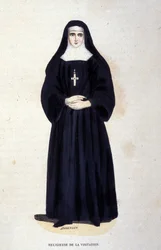 Religious of the Visitation, Saint François de Salesin ja Saint Jeanne de Chantalin vuonna 1610 perustama veljeskunta. Kaiverrus 1800-luvulta.