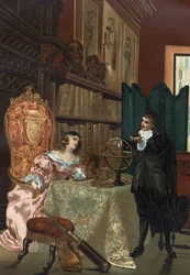 René Descartes (1596-1650) piti filosofian oppitunteja Ruotsin kuningatar Kristiinalle (1626-1689), noin 1649-1650