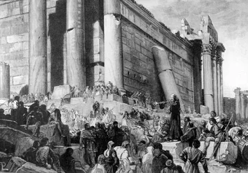 Italian poliittisen ja uskonnollisen uudistajan Arnaud de Brescian (Arnaldo da Brescia) (1090 - 1155) edustus saarnaamisen aikana. Vuonna 1145 hän saarnasi Roomassa kapinaa paavi Eugenius III:ta vastaan, joka karkotettiin ja yritti palauttaa Rooman tasaval