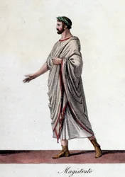 Rooman maistraatin edustus. Kaiverrus 1800-luvun alusta.