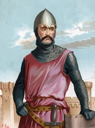 Rodrigo Dìaz de Vivar, joka tunnetaan nimellä Cid Campeador espanjalainen sankari (1043-1099). Sävyjen ja naisten kuuluisan Barcelonan 1877 jälkeen.