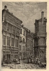 Saint Malo (Saint-Malo) Duguay Trouinin talo (Rene Dugay-Trouin) - kaiverrus kirjaimella "" PATRIE"" - PECTUREQUIREQUE RANSKAN KUVAUS 6 NÄTEESSÄ LUCIEN HUARD - 1800-luvun loppu