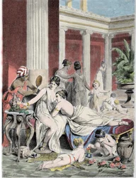 Sapho (Sappho) ja hänen toverinsa.