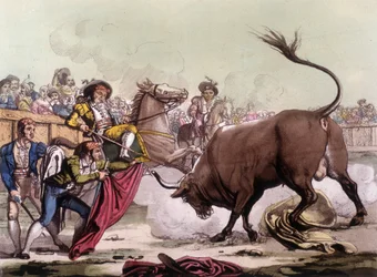 Härkätaistelupaikka Espanjassa, noin 1820.
