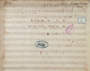 Don Giovannin sinfonian nuottisivu, Mozartin ooppera (1812)