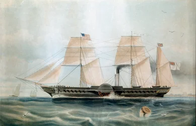 Steamer British Queen vuonna 1840 (1800-luvun painos)