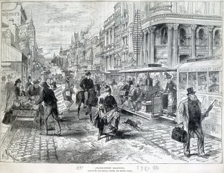 Katukohtaukset, Collins Street Melbournessa vuonna 1889.