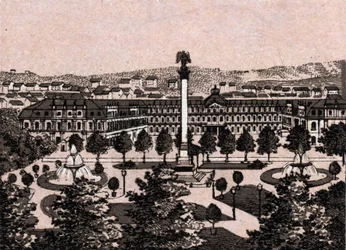 Stuttgart, Saksa: näkymä uudesta linnasta (New Castle). kirjassa "" Maailma havainnollistaa 168 näkymää"" Päiväämätön (1800-luvun loppu)