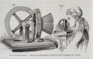 Edison-fonometri - laite, jolla mekaaninen työ saadaan puheella "" Luonnossa"" 1878.