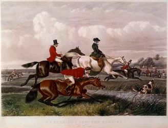 John Frederick Herringin (1795-1865) Fox Hunt -kaiverrus (ec.engl.) 1800-luvun yksityinen kokoelma