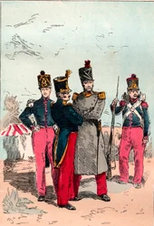 Ranskan armeija Louis Philippen hallituskaudella 1830-1848 - Linja - Kaiverrus vuodelta 1882 kirjassa "Histoire de dix ans: 1830-1840" Louis-Blanc (1811-1882)