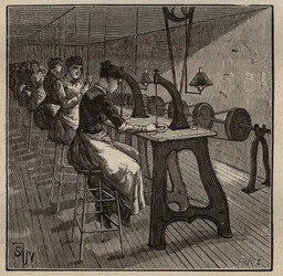 Lapidaryn taidetta: timanttien fasetointi ja kiillotus. Kaiverrus vuodelta 1885 kirjassa "Les arts et metiers illustrates", kirjoittanut Adolphe BITARD.
