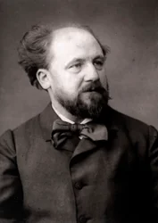 Taiteilija Jean-Joseph Weerts kuvasi Pariisin salongin yhteydessä vuonna 1883