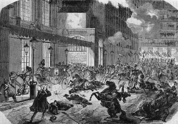 Italian vallankumouksellisen Felice Orsinin (1819-1858) hyökkäys Napoleon III:ta vastaan. Pariisi