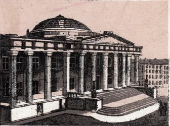 Customhouse New Yorkissa Yhdysvalloissa teoksessa "Maailma havainnollistaa 168 näkymää" Päiväämätön (1800-luvun loppu)