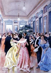La Scala -teatterin (Teatro alla Scala) aula Milanossa. 1890.