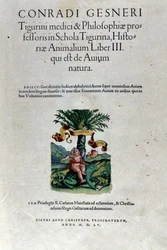 Conrad Gesnerin (1516 - 1565), Tiguri, Historia Animaliumin kolmannen osan etulevy