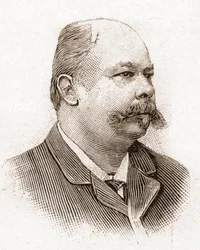 Academy Francaisen jäsenet vuonna 1895: muotokuva ranskalaisesta näytelmäkirjailijasta Henri (Henry) Meilhacista (1831-1897).