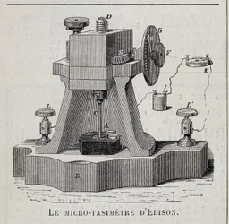 Edisonin mikrotasimetri - kaiverrus, 1800-luvun loppu