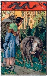 Kamala villisika. Kiinalainen tarina. Kromolitografia 1800-luvun lopulta.