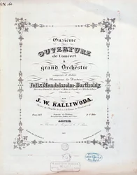Kalliwodan alkusoiton nro 11 partituurin nimisivu