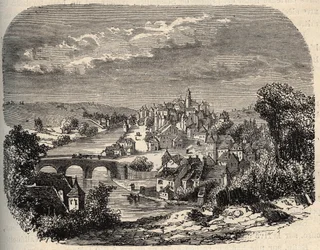 Uzerche - Correze - Ranska - kaiverrus kirjaimella "" PATRIE"" - PECTUREQUIREQUE RANSKAN KUVAUS 6 NITEESSÄ LUCIEN HUARD - 1800-luvun loppu
