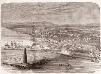 Näkymä Livornoon (Livorno - Toscana - Toscana) - Toscana - kaiverrus 1860