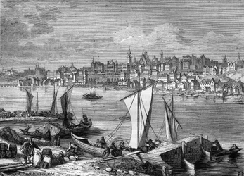 Näkymä Varsovan kaupungista Puolassa vuonna 1812.