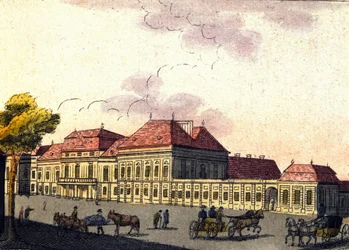 Näkymä Wienin kaupunkiin Itävallassa, kaiverrus vuodelta 1820