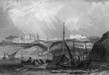 Näkymä Oranin satamaan, toinen Ranskan armeijan miehittämä satama Algerin jälkeen vuonna 1830, Leon Galibertin teoksessa "L