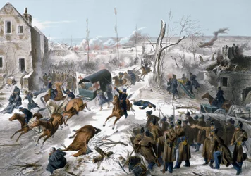 Sota 1870 Ranskan ja Preussin välillä: Punainen Risti Bapaumen taistelun aikana Pas de Calais