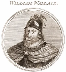 William Wallace. Skotlantilainen johtaja, 1270-1305. Kaiverrus 1800-luvulta.