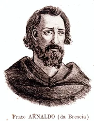 muotokuva Arnaud de Bresciasta (Arnaldo da brescia) (1090 - 1155), italialainen poliittinen ja uskonnollinen uudistaja.
